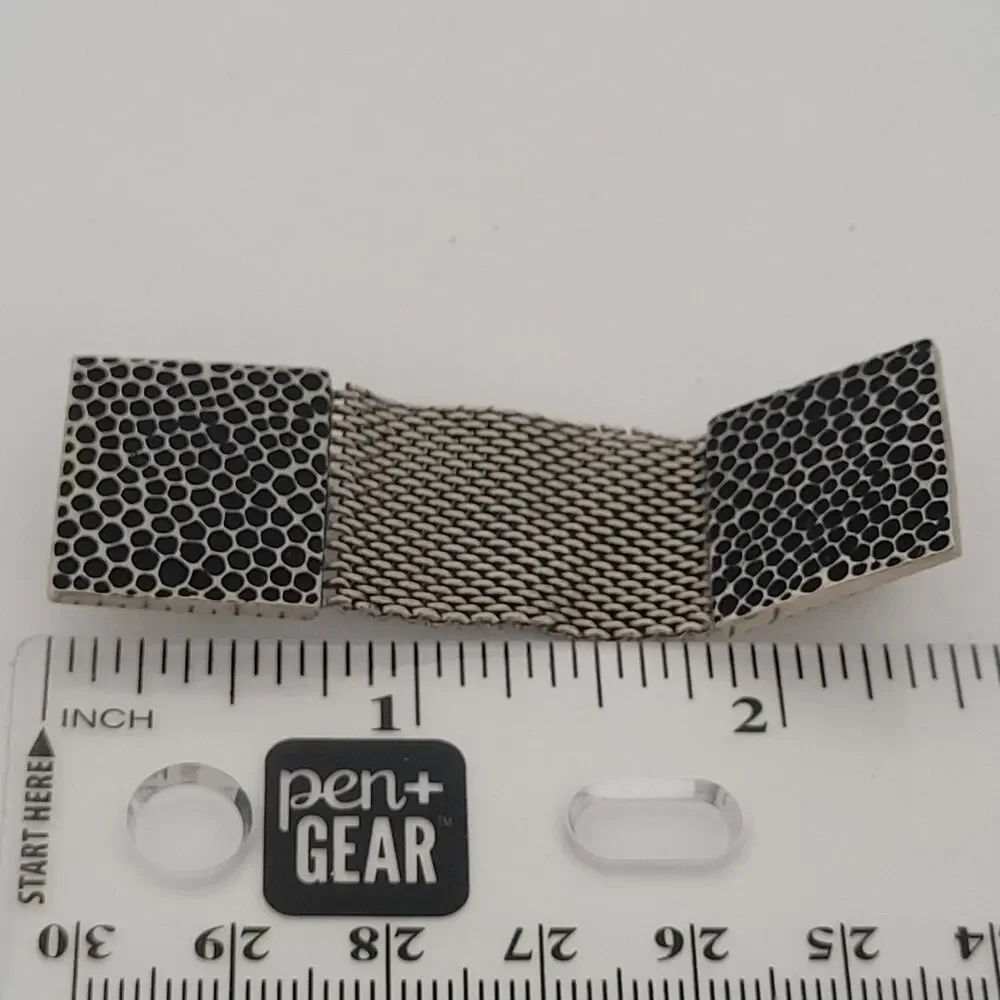 Pansa Vintage Cufflinks Wrap Around Square Silver Tone Meshwrap Brutalist‎